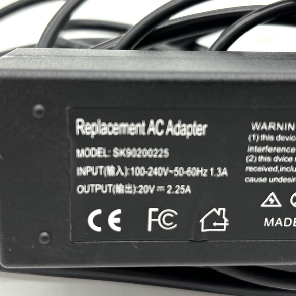 Laptop Replacement A/C Adapter Power Source Output 20V 2.24A Battery Charger - Picture 2 of 8